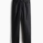 LEATHER EFFECT REGULAR JEANS