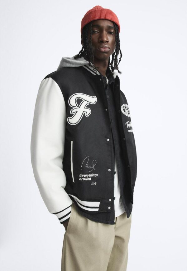 VARSITY JACKET WITH HOOD - Image 3