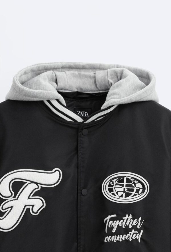 VARSITY JACKET WITH HOOD - Image 6