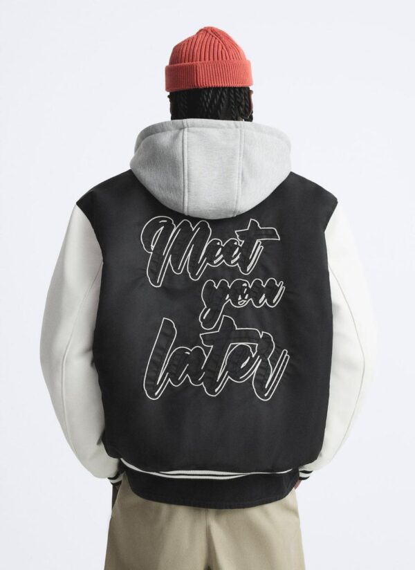 VARSITY JACKET WITH HOOD - Image 1