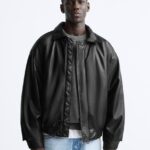 FAUX LEATHER PUFFER JACKET