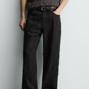 TEXTURED JACQUARD JEANS